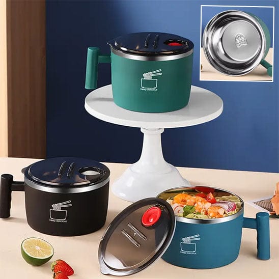3 LUNCHS BOX AVEC INTERIEUR EN ACIER INOXYDABLE