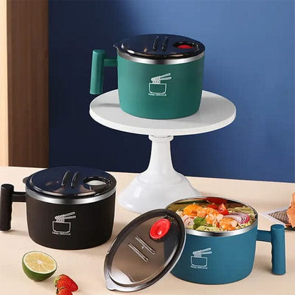 PRESENTATION LUNCH BOX NOIR, VERT ET BLEU AVEC COUVERCLE LUNCH BOX BLEU ENLEVE