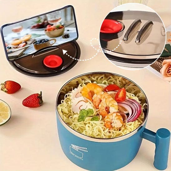 LUNCH BOX BLEU AVEC TELEPHONE SUR LE COUVERCLE