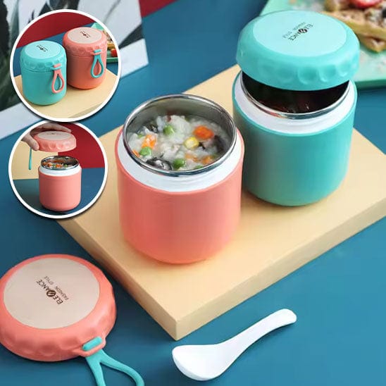 LUNCHS BOX VERT ET ROSE OUVERT