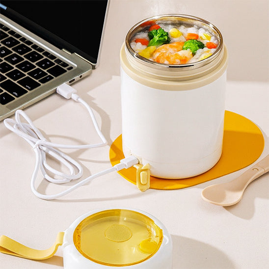 REPAS AVEC LUNCH BOX ET ALIMENTATION AVEC L'ORDINATEUR