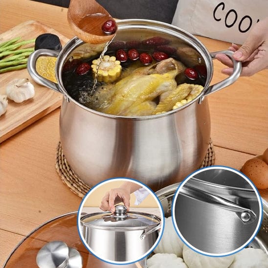 marmite inox cuillère couvercle  poignées