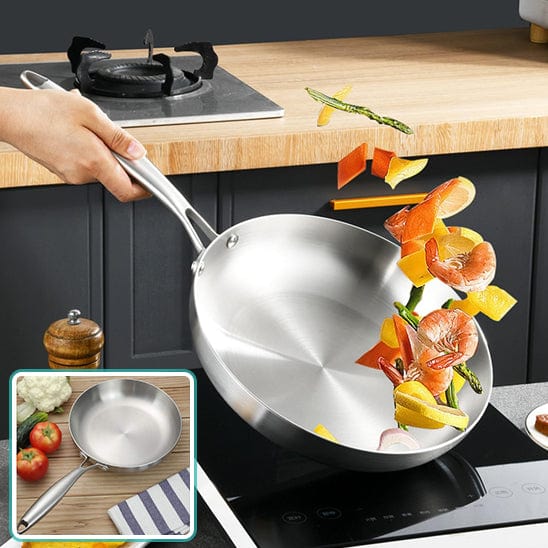 POELE INOX CUISSON CREVETTES