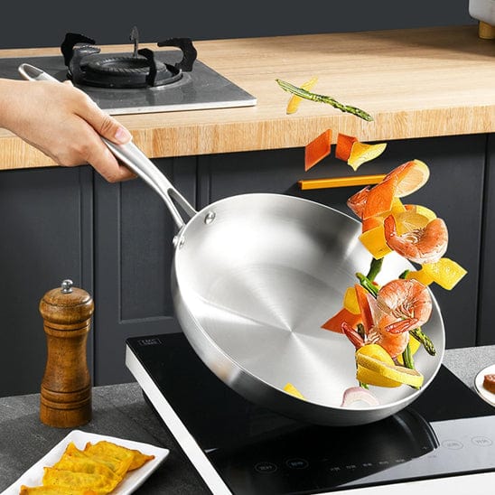 POELE INOX CUISSON CREVETTE