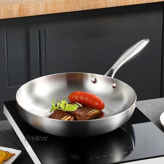 POELE INOX CUISSON VIANDE