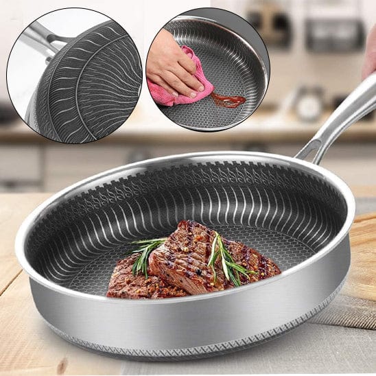 POELE INOX CUISSON VIANDE NETTOYAGE