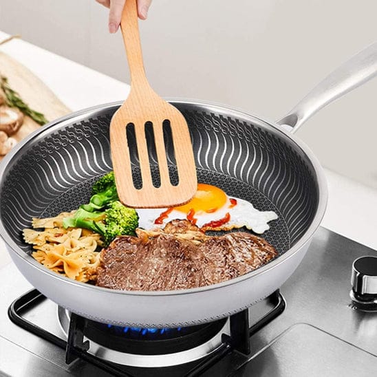 POELE INOX CUISSON VIANDE OEUF